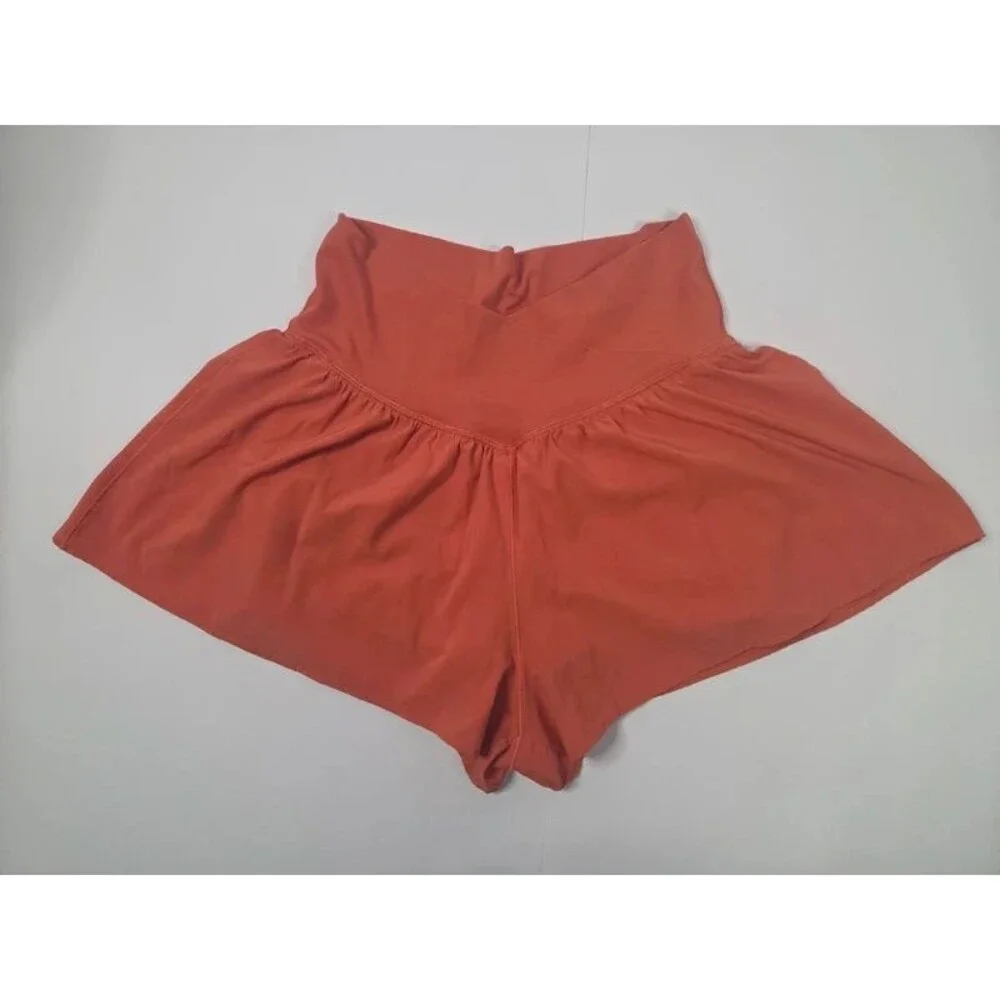 Offline Aerie Crossover Flowy Shorts Coral Orange Medium